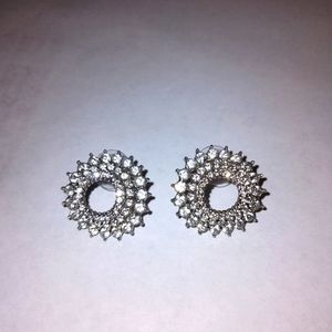 Rhinestone Round Post Earrings